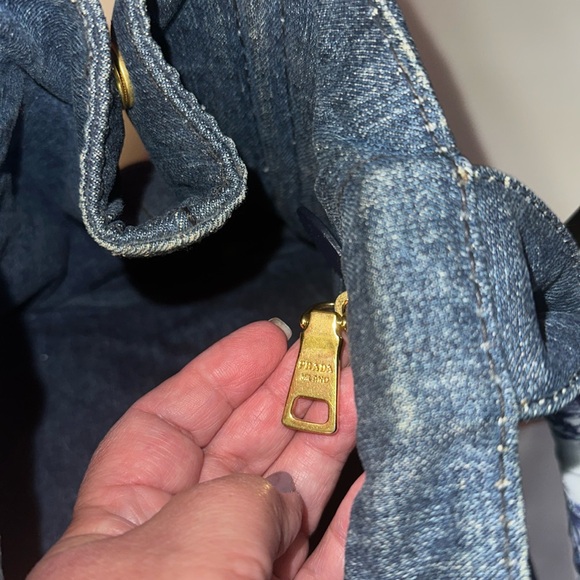 Prada Canapa Large Blue Denim Tote - Picture 13 of 17